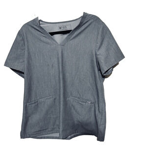 Figs Grey Scrub Top Womens sz L Gray Nurse Medical Comfort PO# 2453